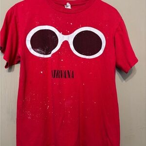 ANVIL Vintage Nirvana Paint Splatter Sunglasses Cotton T-Shirt, Unisex